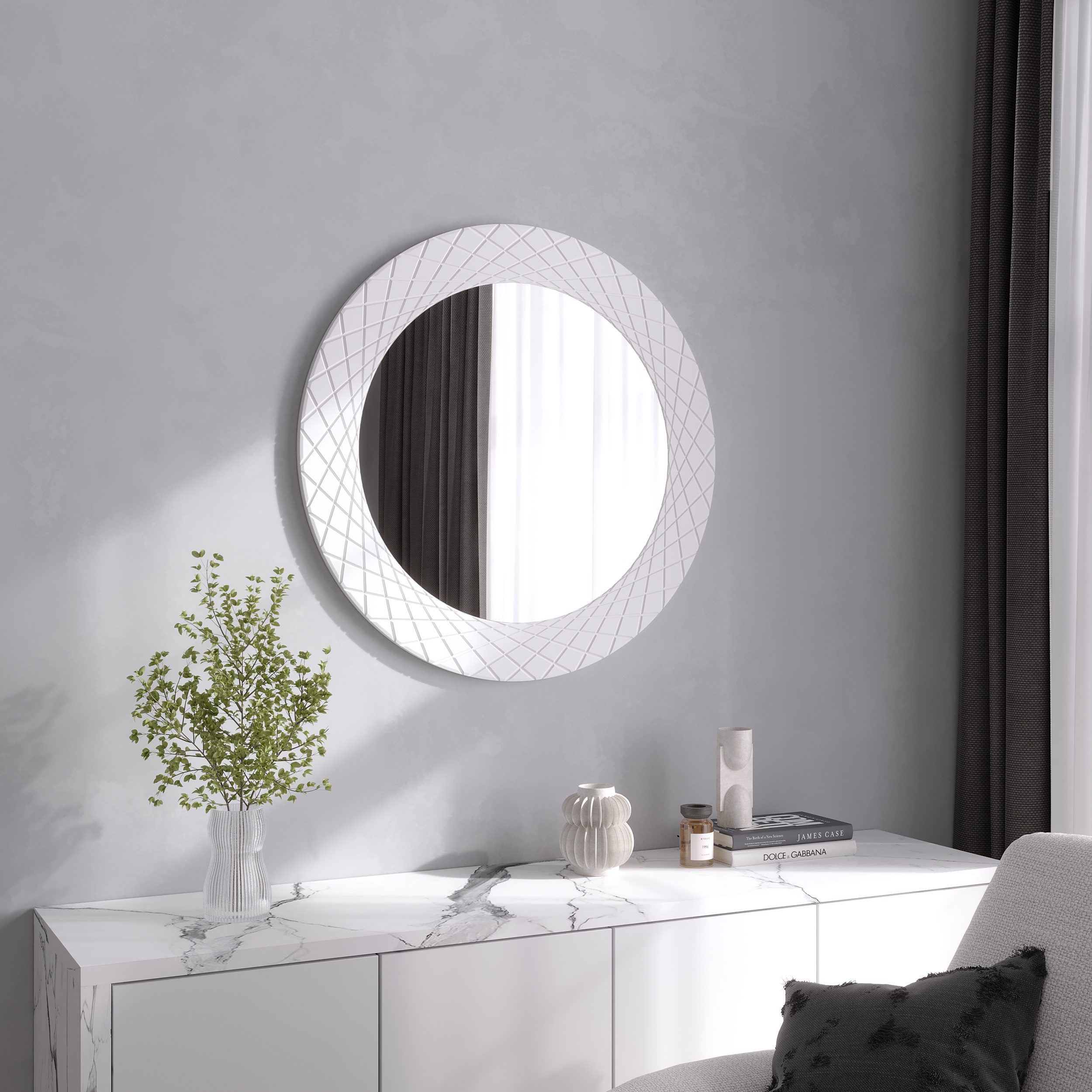 Зеркало "Zarina" D800 в белом цвете Б558