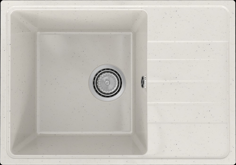 PR-M 600-001 Мойка Practik 600х420мм БЕЛЫЙ КАМЕНЬ без сифона