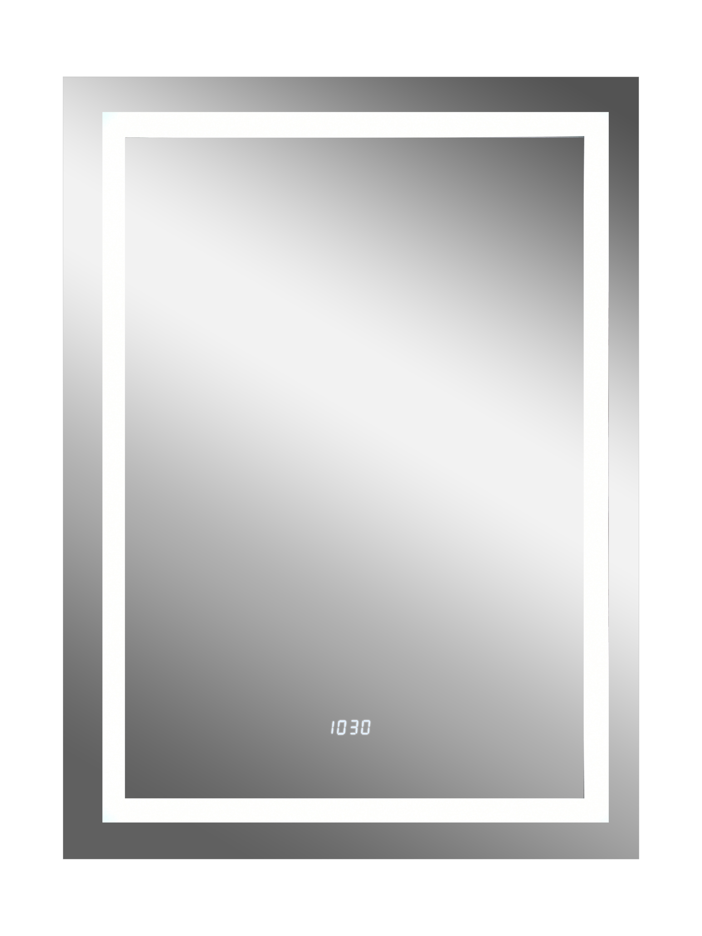 Зеркало с Led-подсв. "Verte" 500х700 с часами, датчиком движения. ЗЛП477