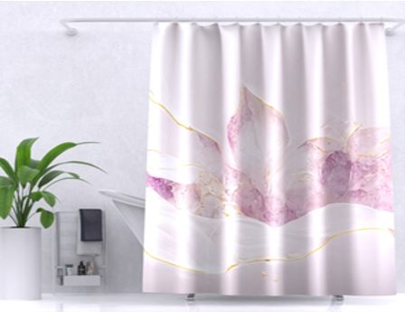 Шторы для ванной полиэстер (ткань) с утяжелителем 180*200 ZALEL YT-Marble122