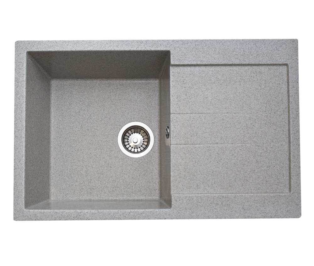 Мойка каменная GranAlliance G-40 (770х493) прямоугольная СЕРЫЙ (U400)