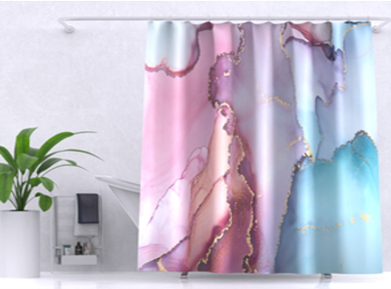 Шторы для ванной полиэстер (ткань) с утяжелителем 180*200 ZALEL YT-Marble152