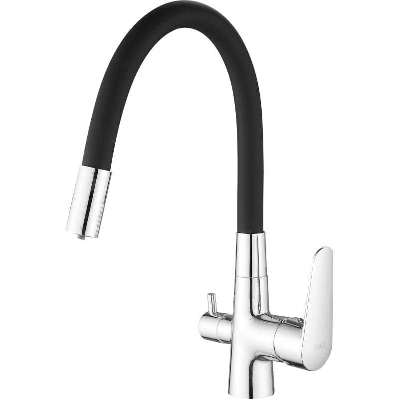 ESKO Смеситель "Coral" для кухни с подключением к фильтру, черный, арт. CL 03 B