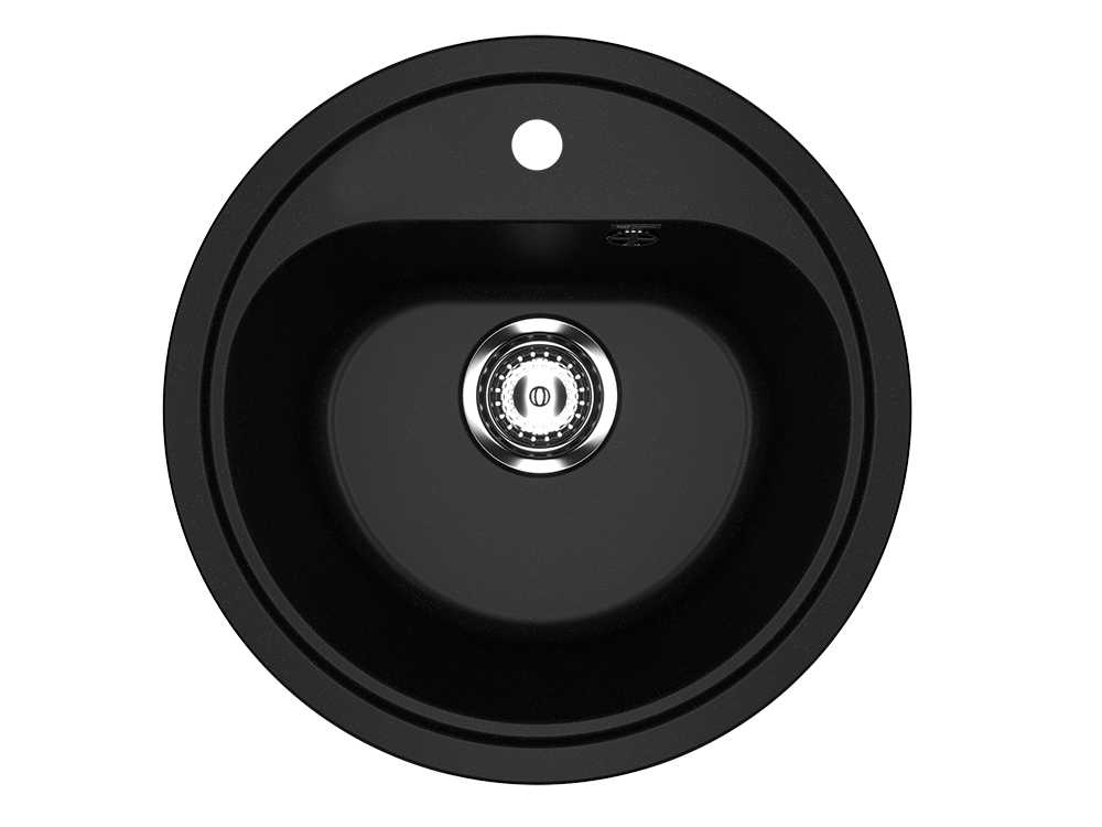 U-700-344 Мойка Ulgran d440 круглая УЛЬТРА-ЧЕРНАЯ (500)