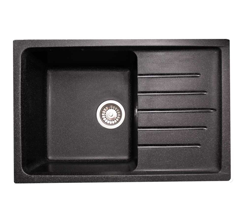 Мойка каменная GranAlliance G-41 (734х483) прямоугольная ЧЕРНЫЙ 
