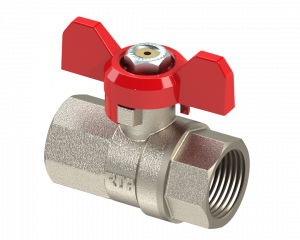 Кран шар. PN40  3/4" г/ш бабочка НИКЕЛЬ РТП 27393 (10/40)