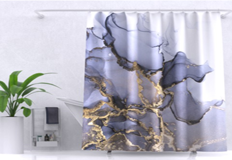 Шторы для ванной полиэстер (ткань) с утяжелителем 180*200 ZALEL YT-Marble162