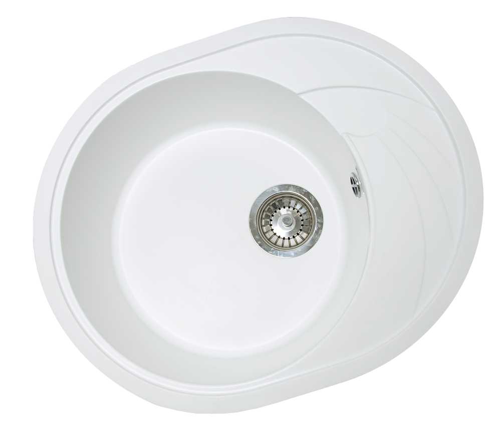 Мойка каменная GranAlliance G-33 (575х470) круглая МОЛОЧНЫЙ (U403)
