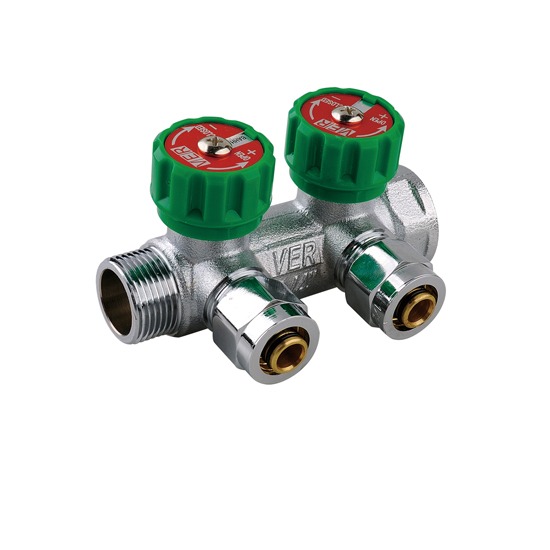 VER402 Коллектор регул с еврокон 3/4"х16-2вых ViEiR (1/30)