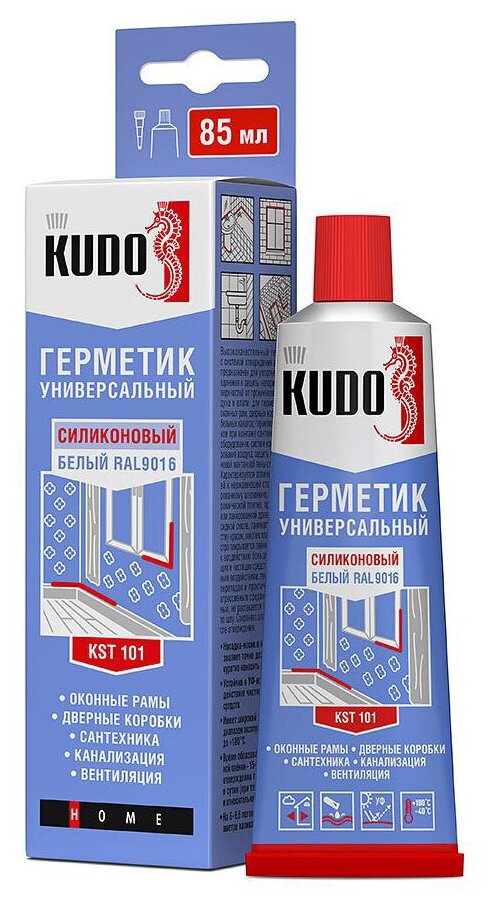 Герметик силиконовый универсальный KUDO KST-100 85мл. Бесцветный
