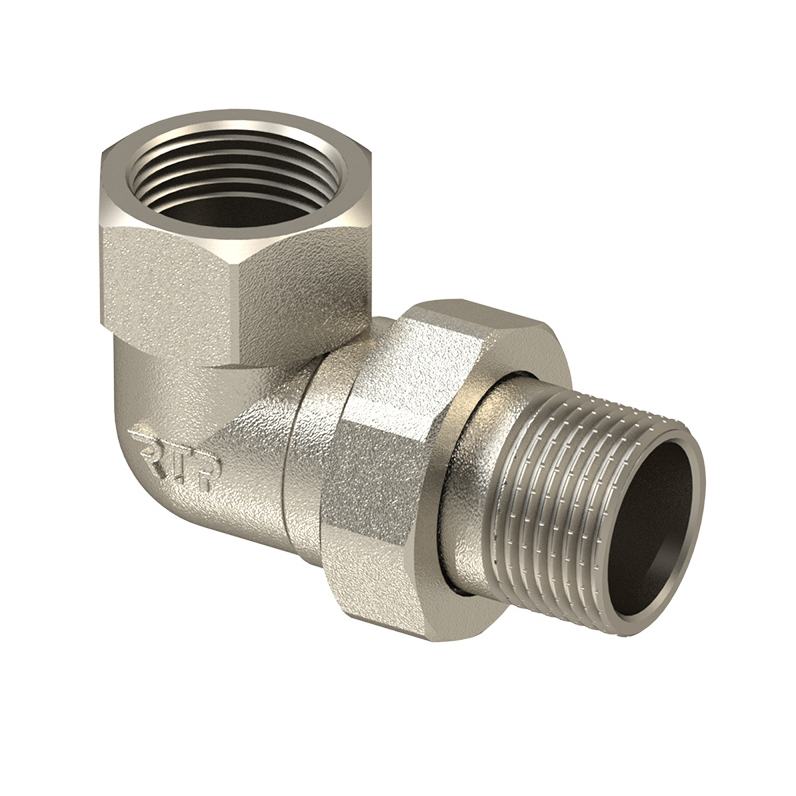 Американка латунная никелирован. угловая 2" г/ш РТП 31617