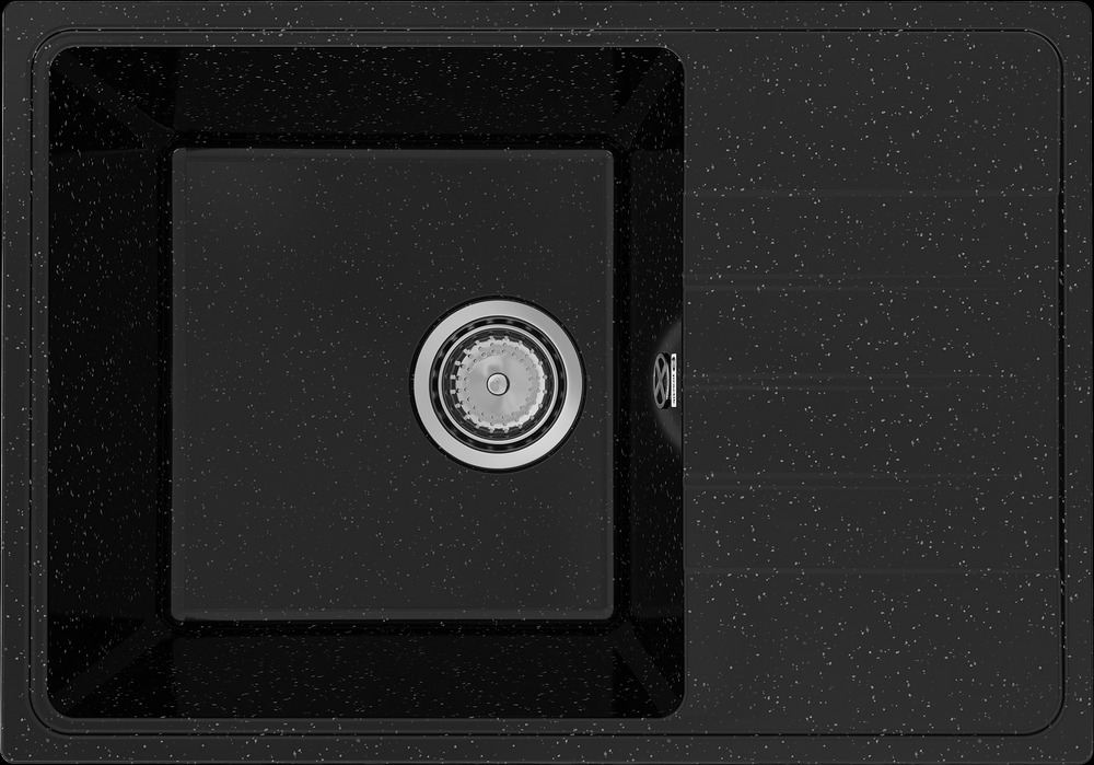 PR-M 600-004 Мойка Practik 600х420мм ЧЕРНЫЙ ОНИКС без сифона
