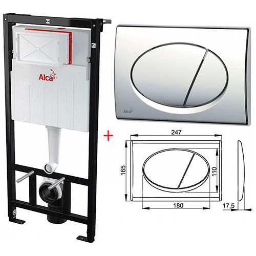 Alca plast SET 3 V 1 AM101/1120+M071 Инсталляция + кнопка хром