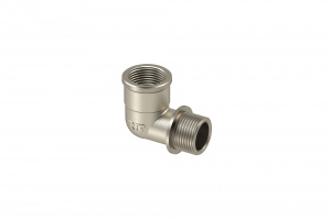 Угольник латунный никелирован. 90гр. 1/2" Г/Ш РТП 25182