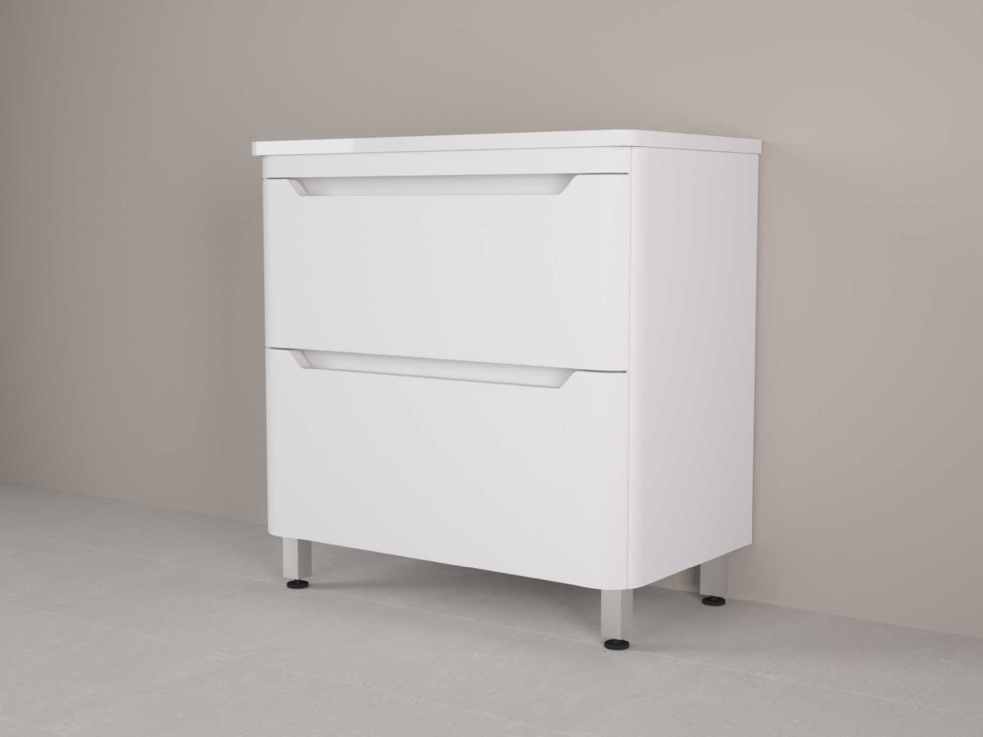 SL Подстолье напольное "ОСТИН 100" 2 ящ. под рак. "Paola Elegante 100" ЛЮКС БЕЛЫЙ SOFT PLUS