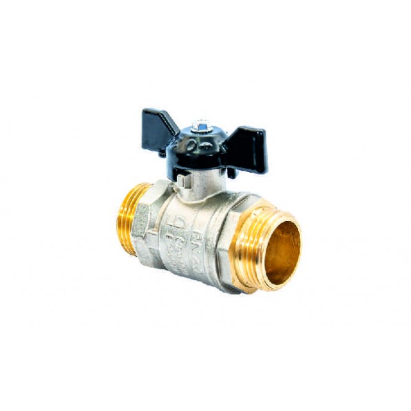 Кран шаровой латунный LD Pride DN25 1" НР*НР бабочка 47.25.Н-Н.Б LD 47.304.25