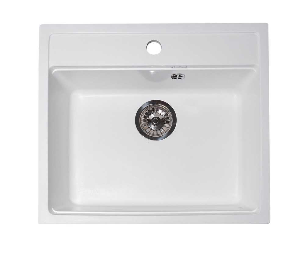 Мойка каменная GranAlliance G-21 (551х492) прямоугольная МОЛОЧНЫЙ (U104)