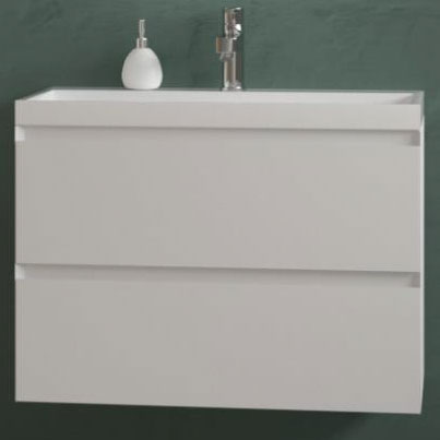 Тумба напольная "МАНХЭТТЕН 100" 2ящ под рак. "Classica 100" PLUS/БЕЛЫЙ МАТОВЫЙ