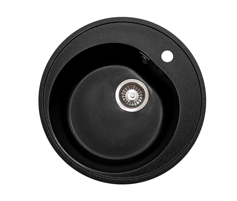 Мойка каменная GranAlliance G-10 d500 круглая ЧЕРНЫЙ (405)