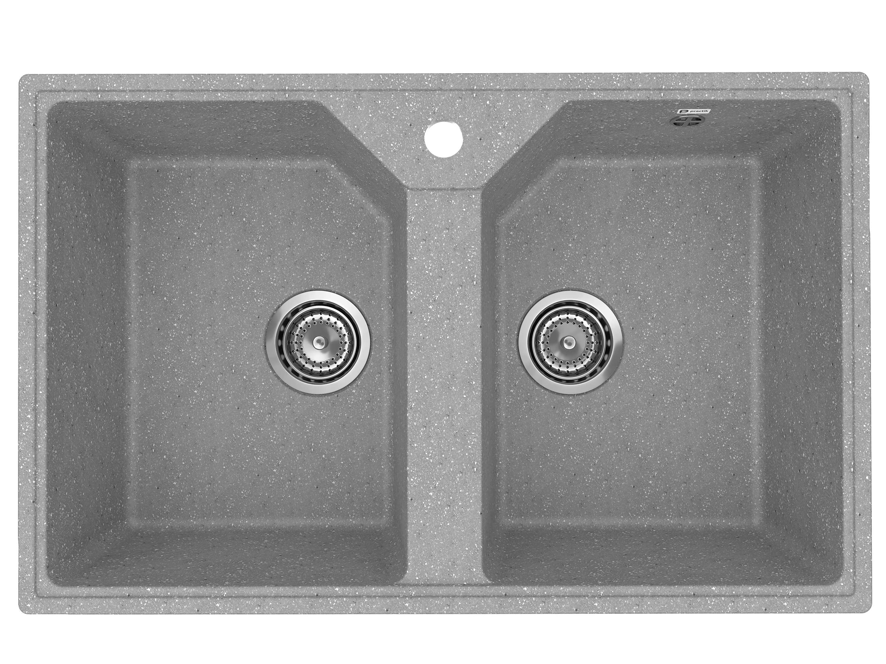 PR-M 770-003 Мойка Practik 770х490мм СВЕТЛО-СЕРЫЙ без сифона