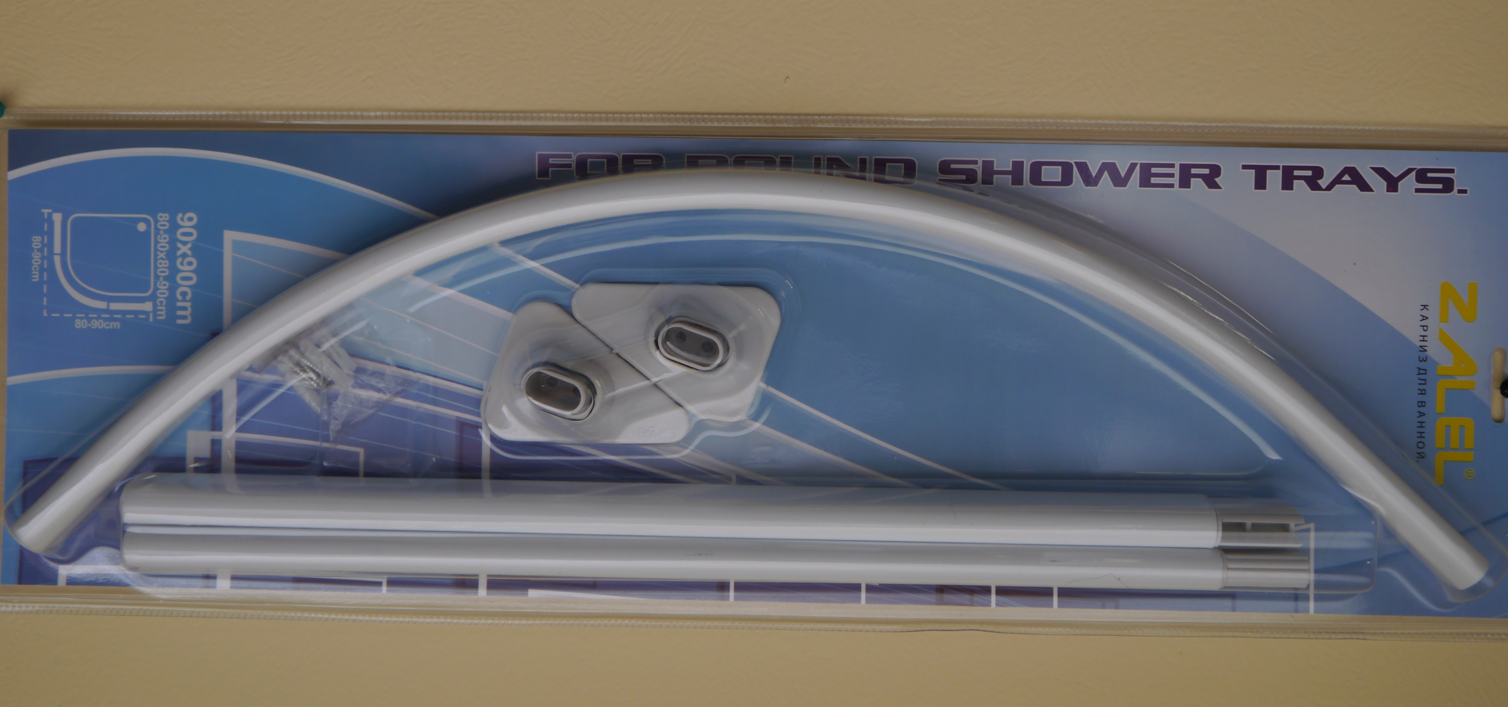 Карниз для ванной дуга белый 90х90 ZALEL (1/20)