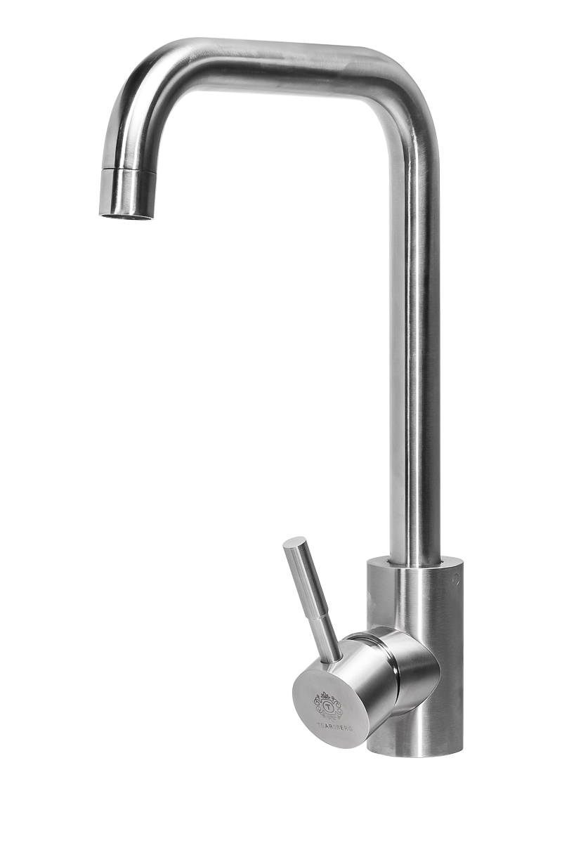 115-001 TSARSBERG Смеситель д/кухни высокий нос НЕРЖ 