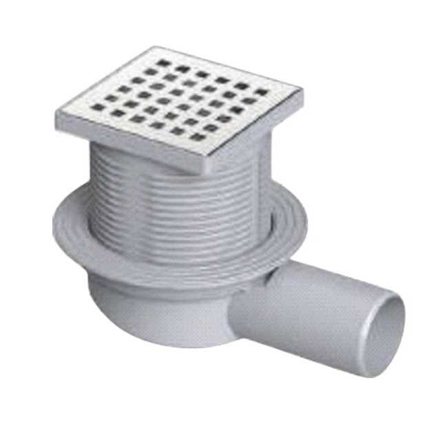 Трап с сухим затвором нерж. реш. регулир. 100х100 - 110 гориз VF.041.110K.100.01