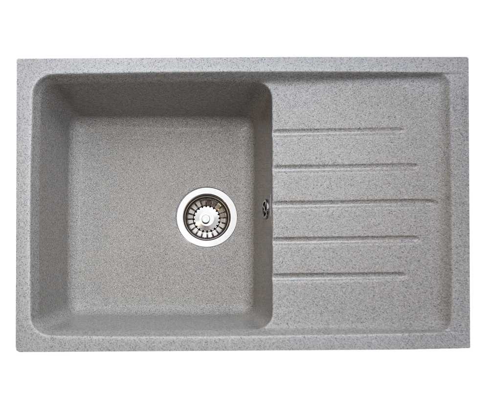 Мойка каменная GranAlliance G-41 (734х483) прямоугольная СЕРЫЙ 