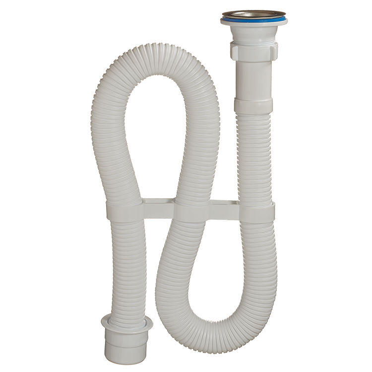 3011-АС ОРИО Сифон гофрированный 1,5"-50 с выпуском (1/28)