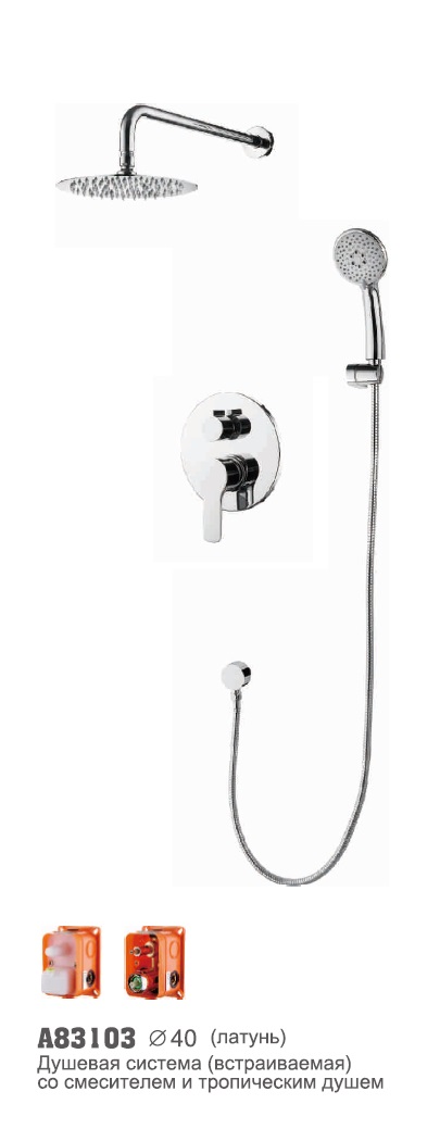 83103 Accoona Душевая система врезная в стену душ+лейка (1/4)