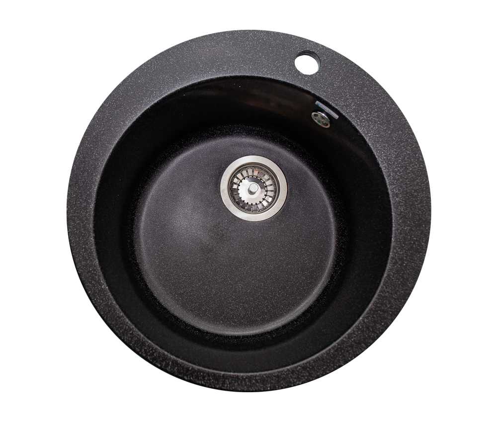 Мойка каменная GranAlliance G-11 d495 круглая ЧЕРНЫЙ (U101)