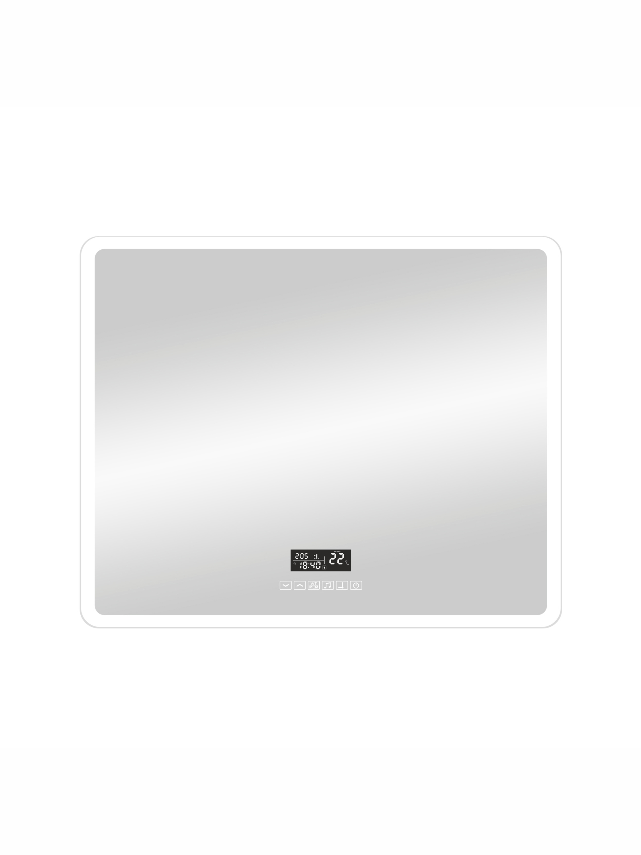 Зеркало с Led-подсв. "Demure" 800х600 сенсор, с музыкальным блоком, подогревом. ЗЛП184