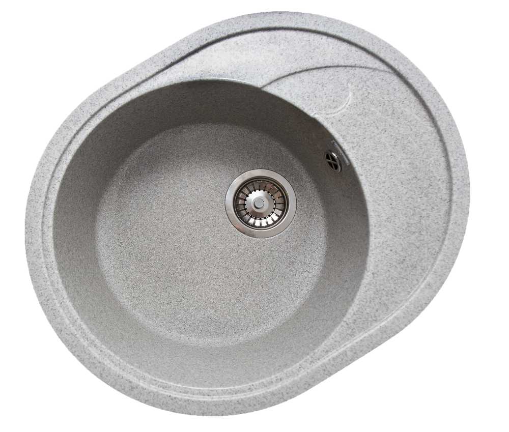 Мойка каменная GranAlliance G-33 (575х470) круглая СЕРЫЙ (U403)