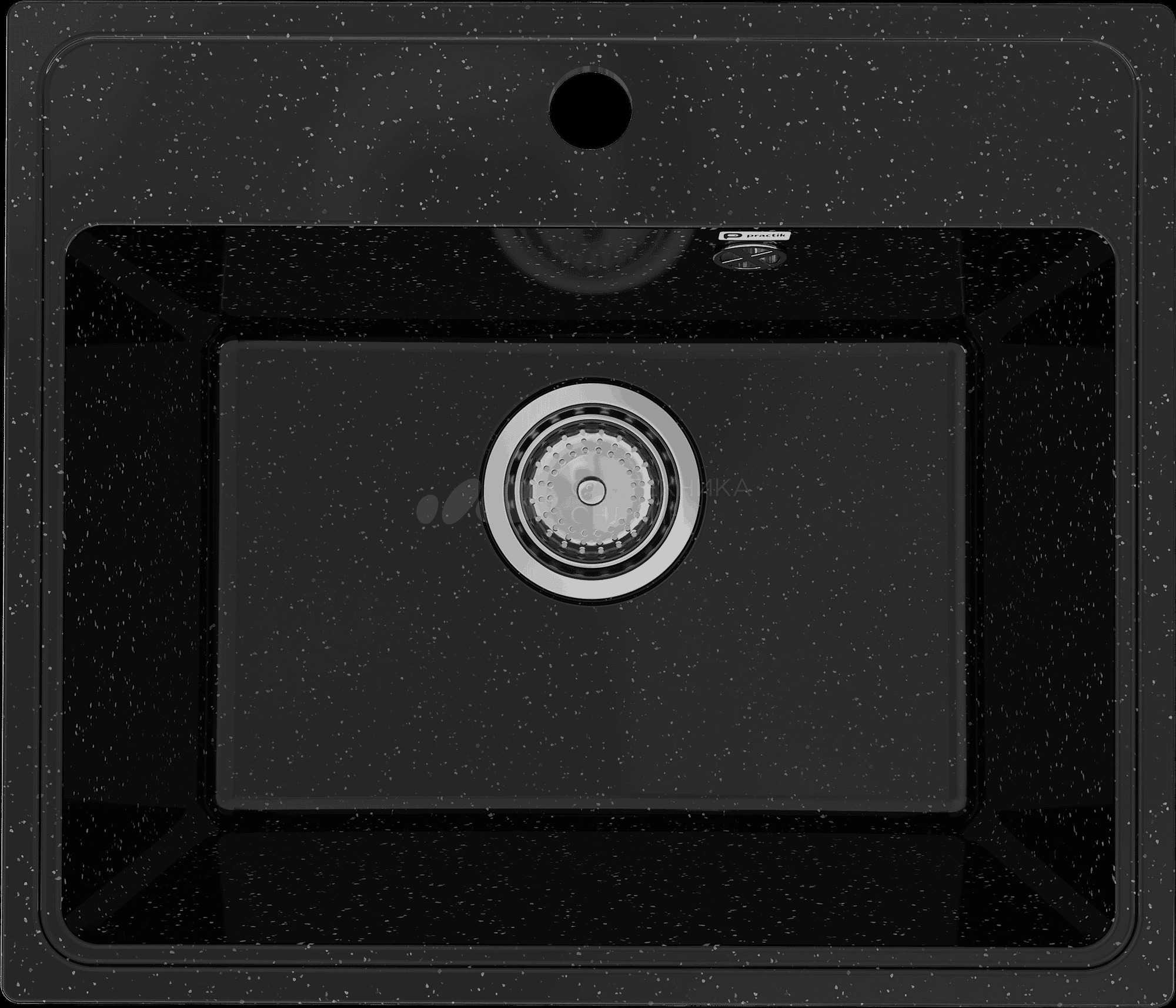 PR-M 490-004 Мойка Practik 490х420мм ЧЕРНЫЙ ОНИКС без сифона