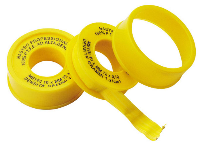 PTFE Лента ФУМ желтая 10м*12мм*0,075мм(газ)
