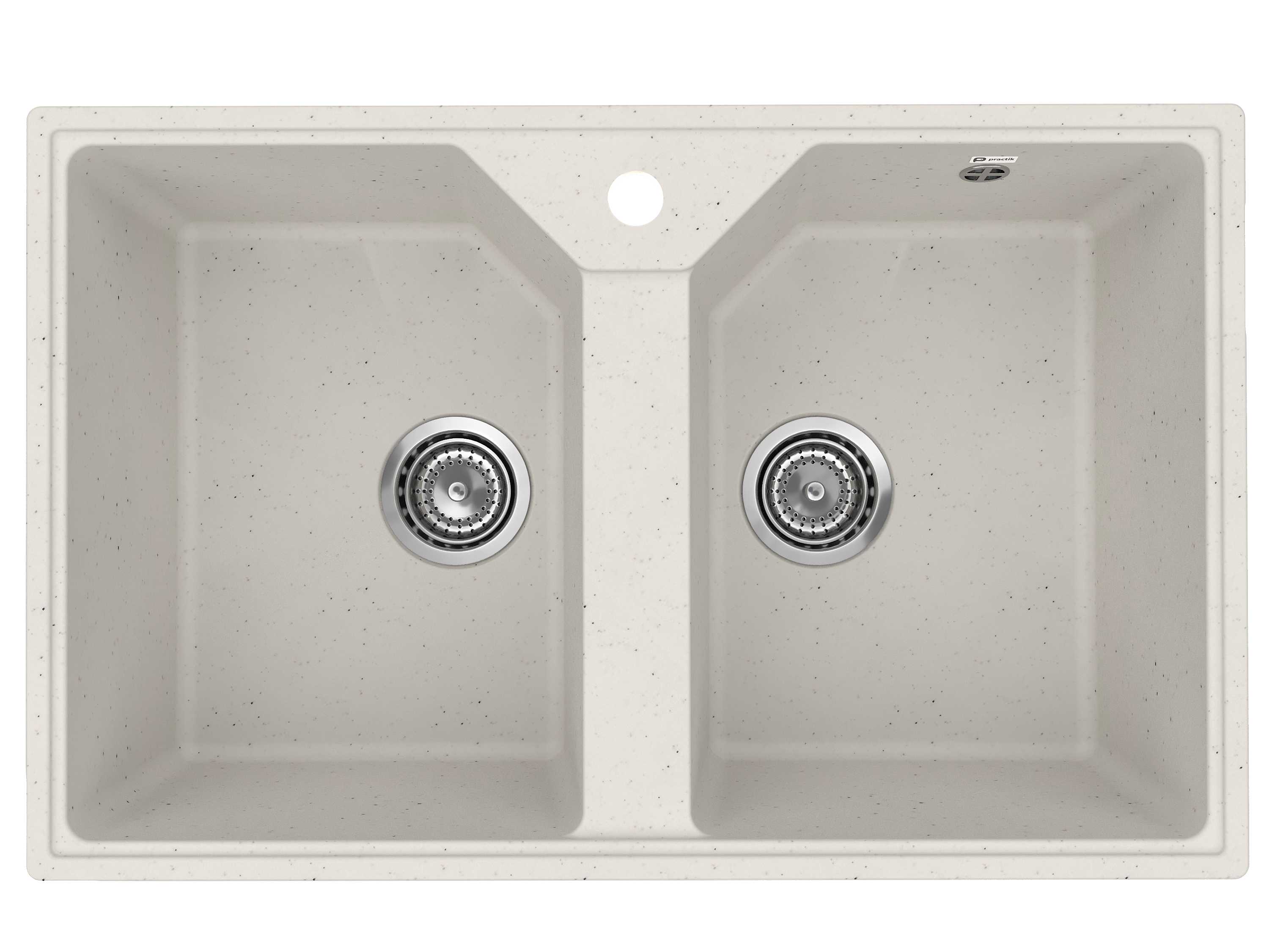 PR-M 770-001 Мойка Practik 770х490мм БЕЛЫЙ КАМЕНЬ без сифона