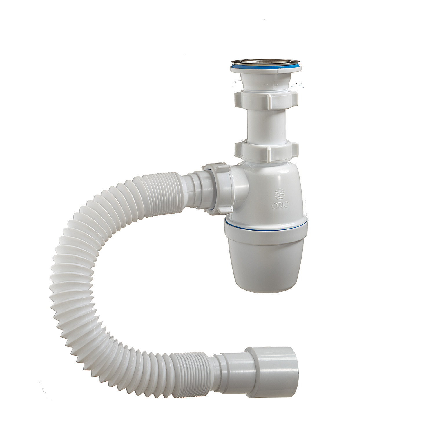 4001-А ОРИО Сифон бутылочный с гофрой 1 1/2" х 40/50 (1/35)