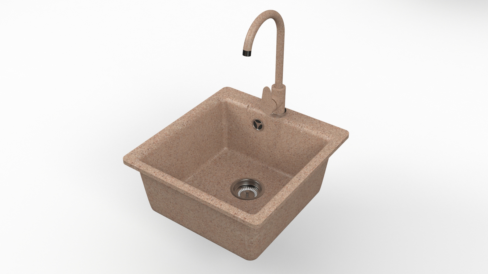 Мойка каменная GranAlliance G-28 (410х410)  прямоугольная ТЕРРАКОТ