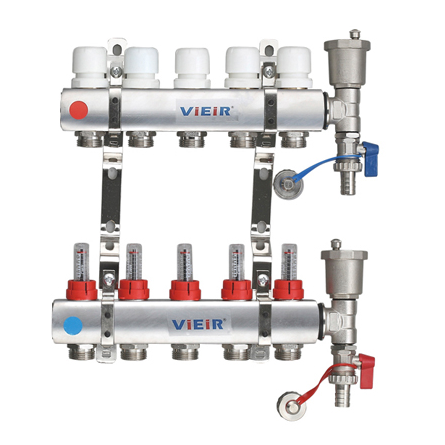 Группа коллекторов с расход. НЕРЖ БЕЗ КРАНОВ 11-вых 1"x3/4" VR113-11A ViEiR (2/1)