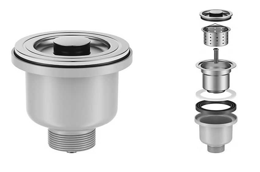 Д-11021 NORDFORM Выпуск для кухни 3 1/2’’ с корзиной для мусора, выход 1 1/2’’