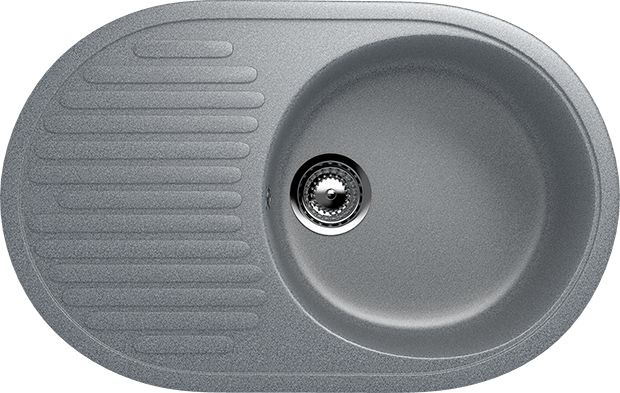 U-107-309 Мойка Ulgran 730*460 овальная ТЕМНО-СЕРАЯ