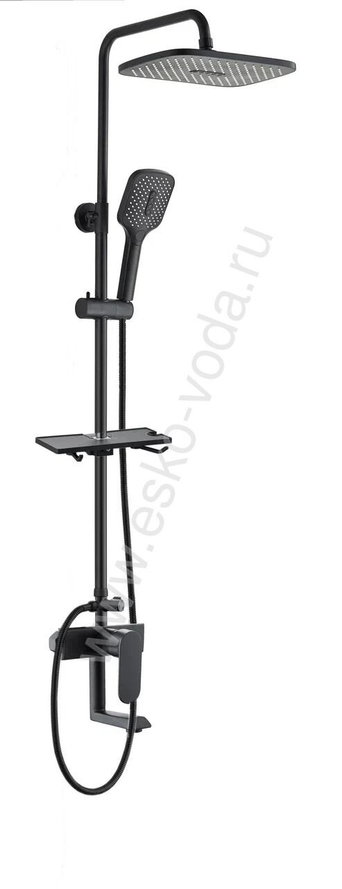 VODA Душевая система со смесителем Black, арт. VST112Black, VODA