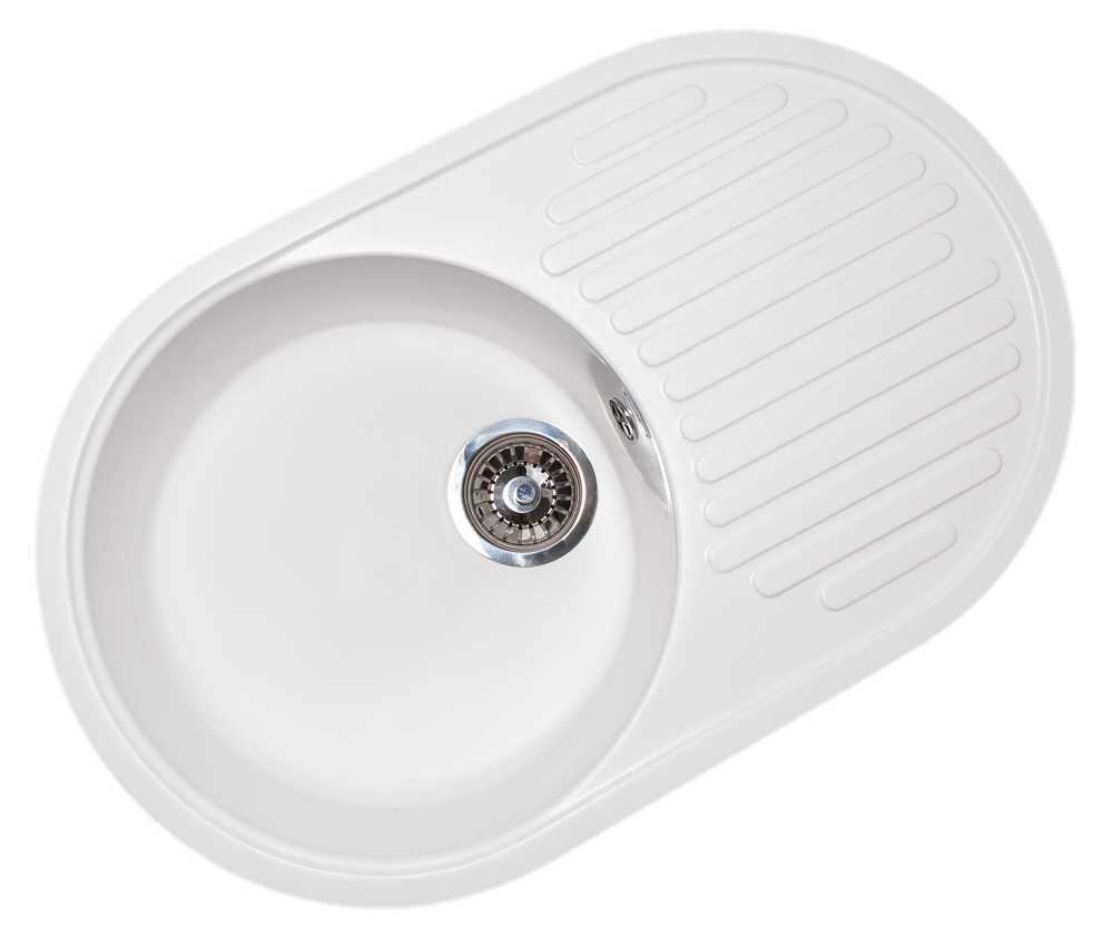 Мойка каменная GranAlliance G-30 (717х455) круглая МОЛОЧНЫЙ (U107)