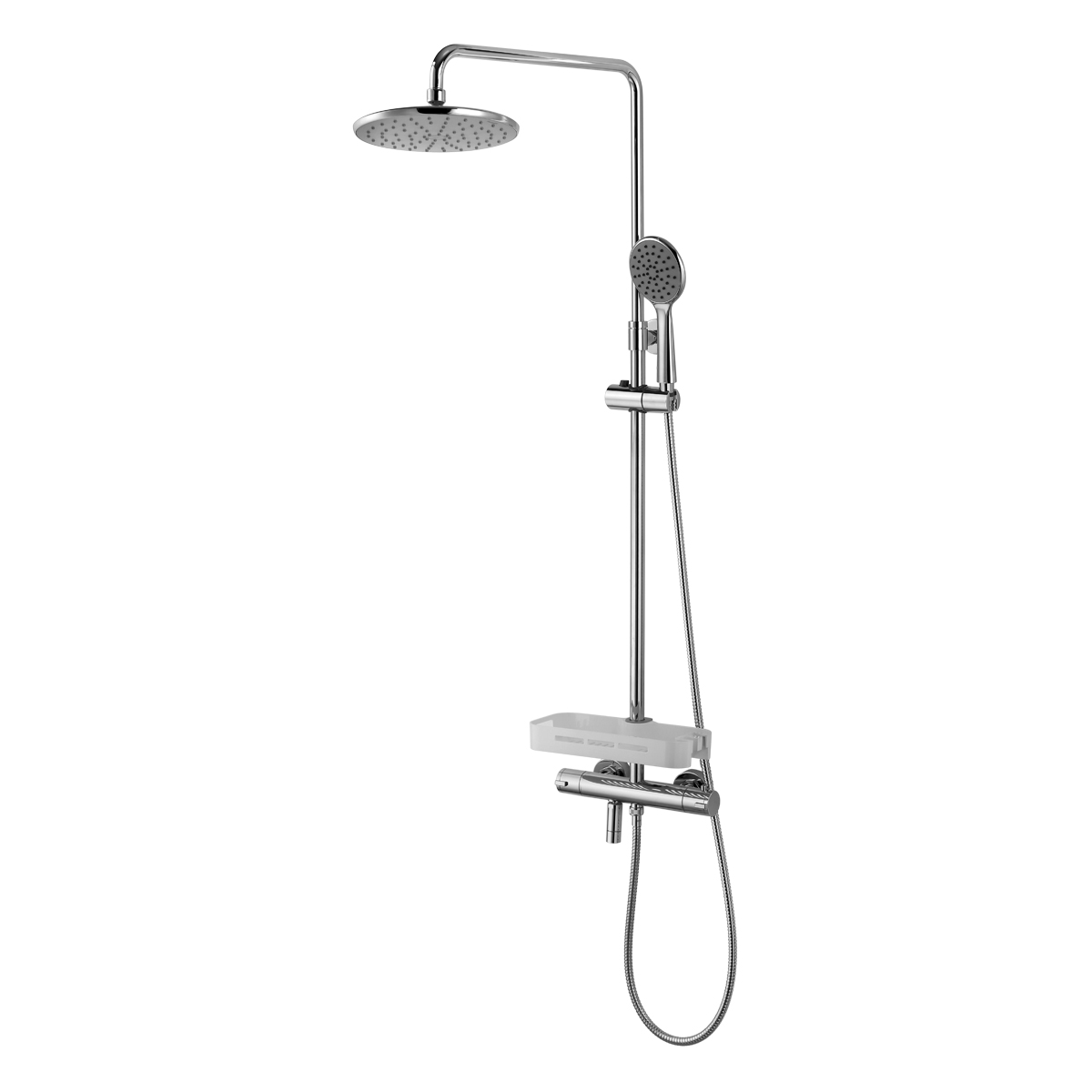 LeMark LM7010C TROPIC Смеситель д/ванны с верхней душевой лейкой "Тропический дождь" термостат Хром