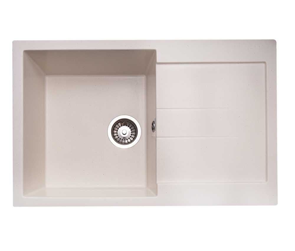 Мойка каменная GranAlliance G-40 (770х493) прямоугольная БЕЛЫЙ (U400)