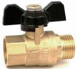 Кран шар.  1/2" г/ш бабочка ЖЕЛТЫЙ VR103-01 ViEiR (12/120)