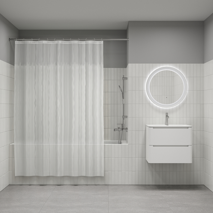 IDDIS Штора для ванной 200*180 полиэстер P03PV18i11 ,3D,PEVA 