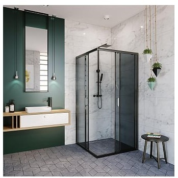 Душ. ограждение 90x90x200 ALEX BAITLER AB144B90 квадратное, тонированное/черный