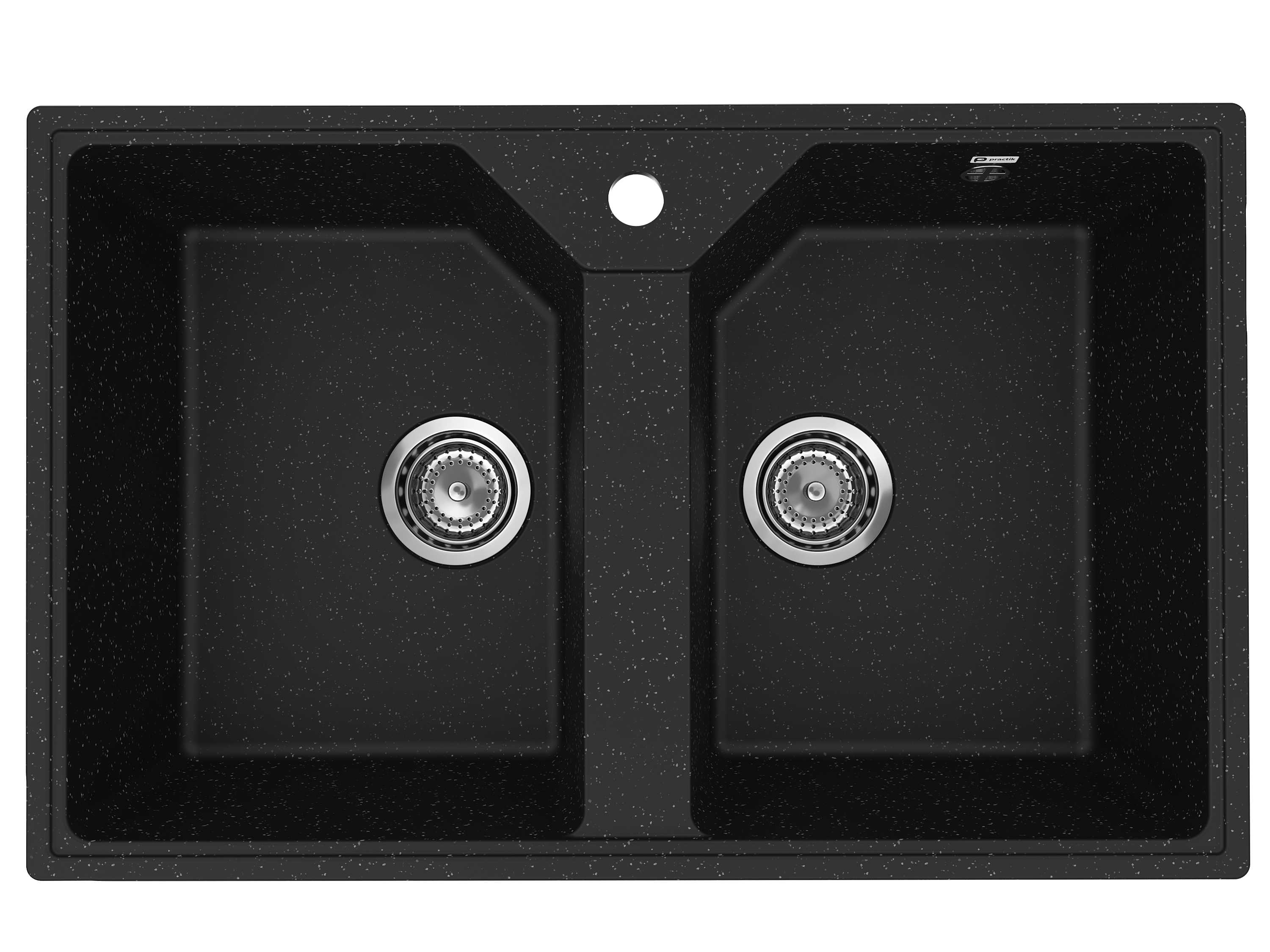 PR-M 770-004 Мойка Practik 770х490мм ЧЕРНЫЙ ОНИКС без сифона