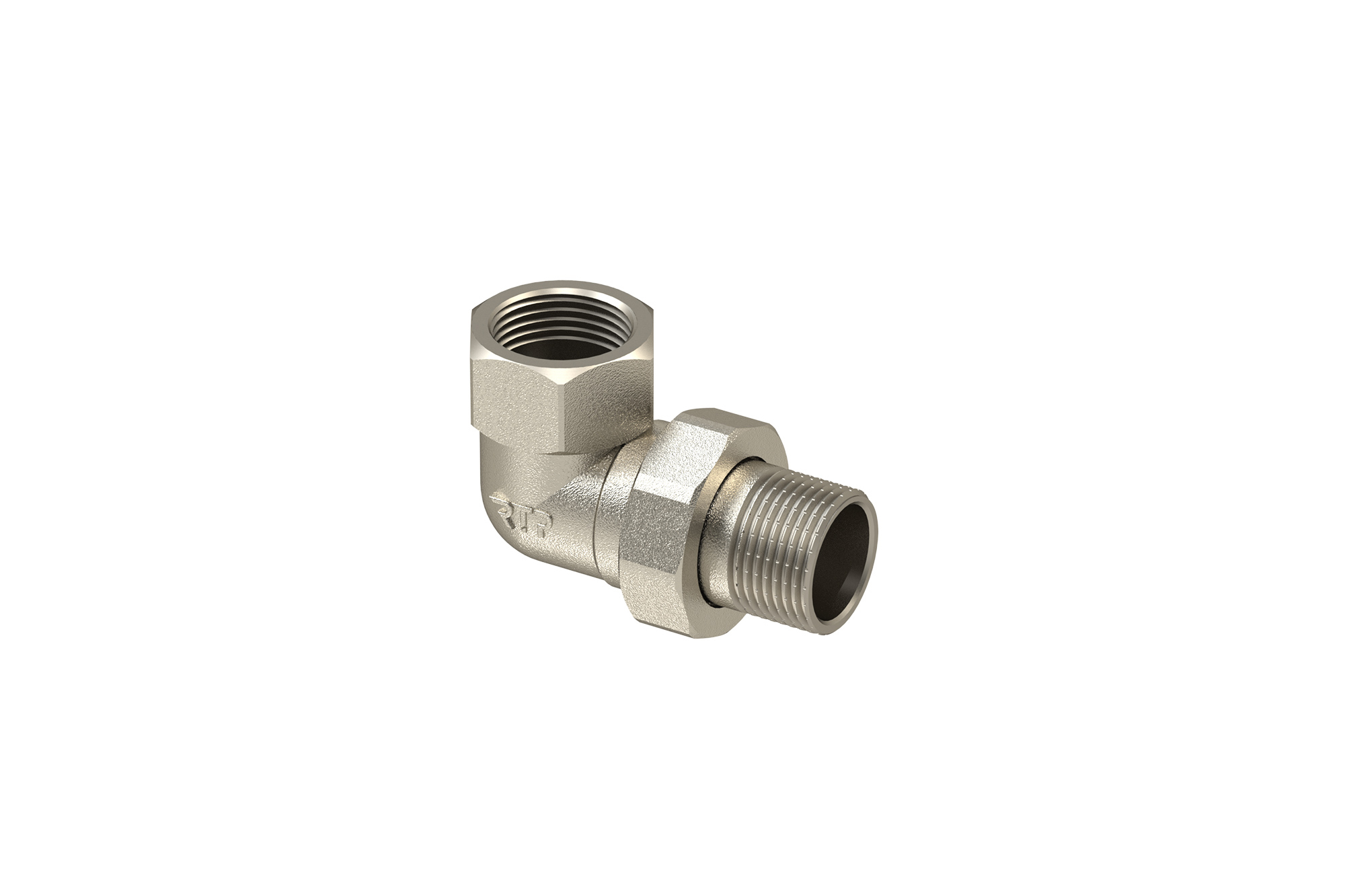 Американка латунная никелирован. угловая  3/4" г/ш РТП 25188